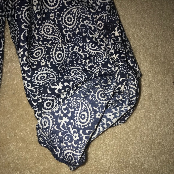 LOFT Navy Paisley Romper - Picture 7 of 8